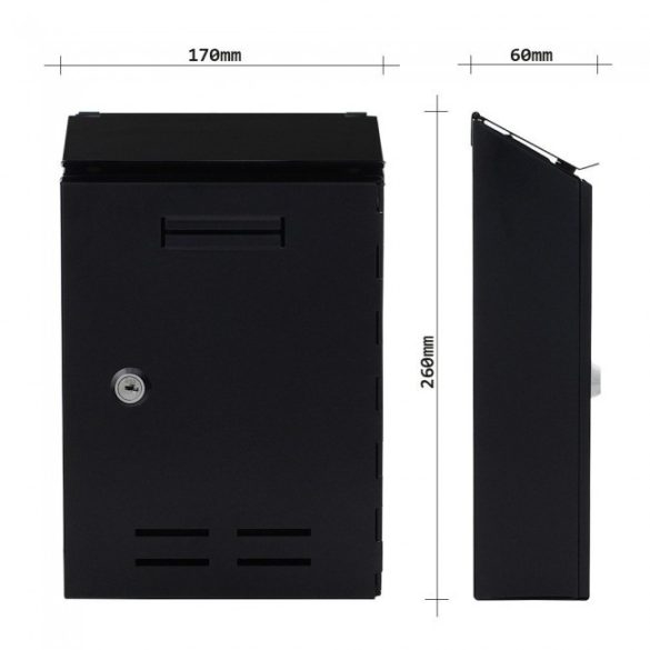 Standard I postaláda fekete színben 260x170x60mm