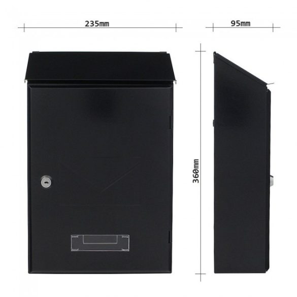 Pisa postaláda fekete színben 360x235x95mm
